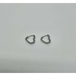 Mini Argola Com Zircônia Coração Prata 