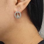 Brinco Com Zircônia Nossa Senhora Aparecida Prata 