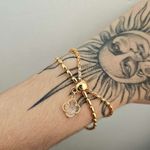 Pulseira Dupla Folheada A Ouro 18K Trevo Branco 
