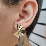 Brinco Folheado a Ouro 18K Leque 