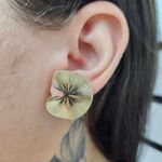 Brinco Folheado a Ouro 18K Detalhado 