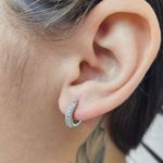 Mini Argola Com Zircônia Prata 