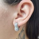 Mini Argola Com Zircônia Coração Prata 