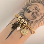 Pulseira Folheada A Ouro 18K Pingentes 