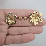 Brinco Duo Folheado a Ouro 18K Orquídia 