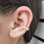 Piercing Fake Com Zircônia Delicado Dourado 