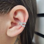 Piercing Fake Com Zircônia Detalhado Prata 