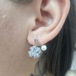 Brinco Com Zircônia Trevo Prata 