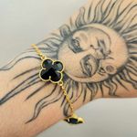 Pulseira Folheada A Ouro 18K Trevo Preto 