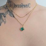 Colar Duplo Folheado a Ouro 18K Trevo Verde