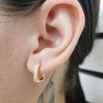 Mini Argola Com Zircônia Dourada 