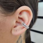 Par De Piercing Fake Com Zircônia Prata 
