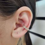 Par De Piercing Fake Com Zircônia Dourada 