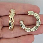 Argola Folheada a Ouro 18K Trançada