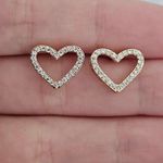 Brinco Com Zircônia Coração Dourado 