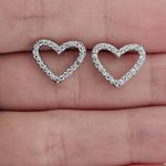 Brinco Com Zircônia Coração Prata 