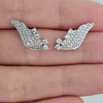Brinco Com Zircônia Asa Prata 