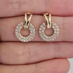 Brinco Com Zircônia Aro Dourado 