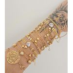 Lote Com 16 Pulseiras Folheadas a Ouro 18K Sortidas