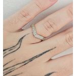 Anel Cravejado Em Zircônia Dourado 