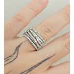 Anel Cravejado Em Zircônia Glamour Prata 