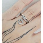 Anel Cravejado Em Zircônia Coração Prata 