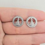 Brinco Com Zircônia Nossa Senhora Aparecida Prata 