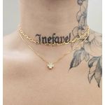 Colar Duplo Folheado a Ouro 18K Trevo