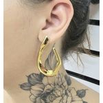 Brinco Folheado a Ouro 18K Detalhado 