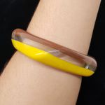 Bracelete Acrílico Mesclado Amarelo 