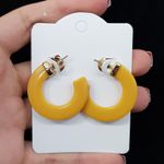 Argola Folheada Acrílica Amarelo 