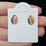 Brinco Folheado Búzios Esmaltado Laranja
