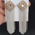 Brinco Franja Dourado Branco 