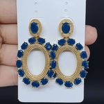 Brinco Dourado Azul Marinho 