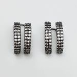 Par De Piercing Fake Semi Joia Rodio Negro