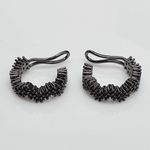 Par De Piercing Fake Semi Joia Rodio Negro Preto 
