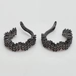Par De Piercing Fake Semi Joia Rodio Negro Branco 