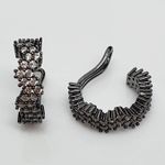 Par De Piercing Fake Semi Joia Rodio Negro Branco 