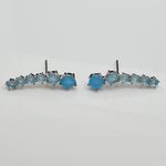 Brinco Semi Joia Rodio Azul 
