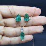 Conjunto Semi Joia Ouro Verde 