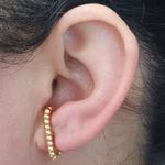 Brinco Folheado Dourado Bolinhas 