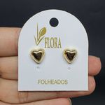 Brinco Folheado Dourado Coração 