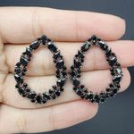 Brinco Semi Joia Rosário Ródio Negro Hematita 