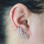 Brinco Ear Cuff Semi Joia Kamilly Ouro Branco 