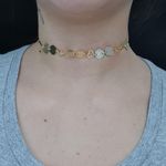 Colar Choker Folheada Dourada Discos 