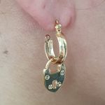 Mini Argola Folheada Dourada Cadeado 