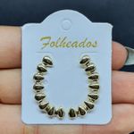 Brinco Folheado Dourado Gotas 