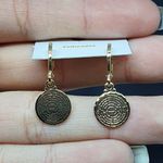 Mini Argola Folheada Dourada Oração Do Pai Nosso 