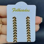 Brinco Folheado Dourado Escamas 