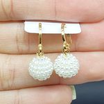 Mini Argola Folheada Dourada Pérola 